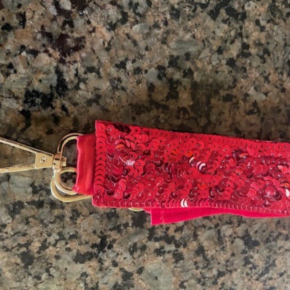 NEW Kansas City Chiefs Football KC Red Gold  Clear Bag Beaded Purse Strap - Picture 5 of 11